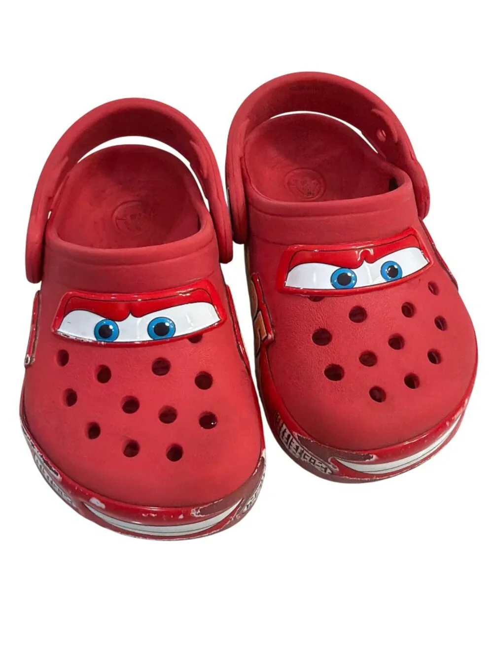 Disney Cars Crocs Kids Red Clogs With Lightning McQueen Design Size C6